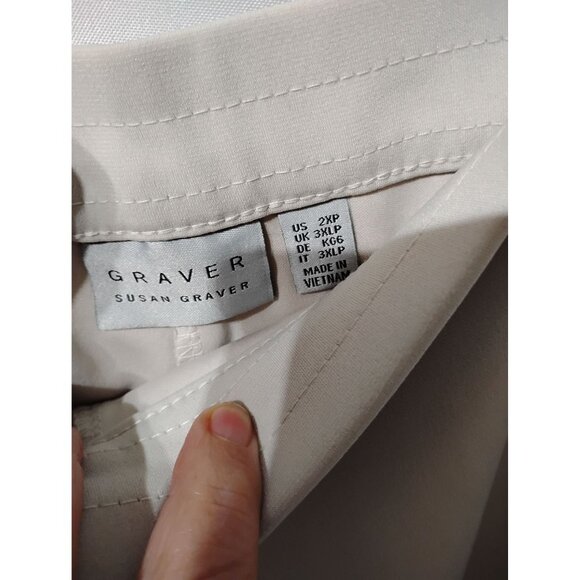 Susan Graver 2XP capris beige, office pockets fall winter color pull on poly spa - Picture 3 of 5
